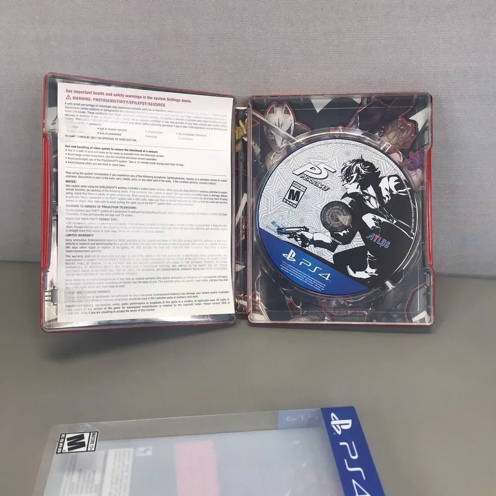 Persona 5 Steelbook Edition PlayStation PS4wGame Case Slipcover No Manual